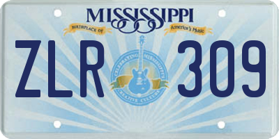 MS license plate ZLR309