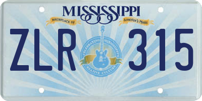 MS license plate ZLR315