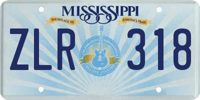 MS license plate ZLR318