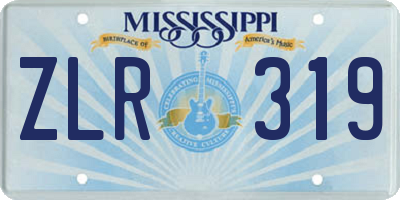 MS license plate ZLR319
