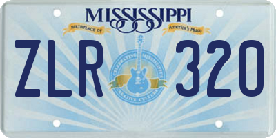 MS license plate ZLR320
