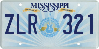 MS license plate ZLR321