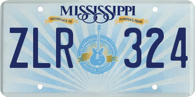 MS license plate ZLR324