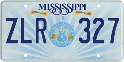 MS license plate ZLR327
