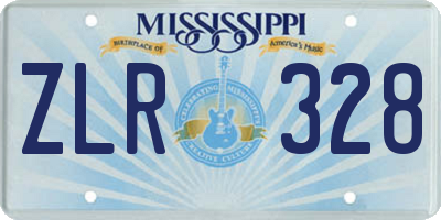 MS license plate ZLR328