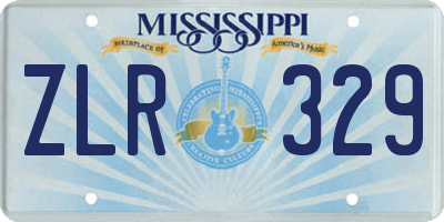 MS license plate ZLR329