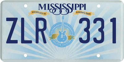 MS license plate ZLR331
