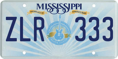 MS license plate ZLR333
