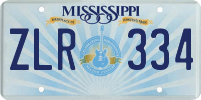 MS license plate ZLR334