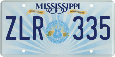 MS license plate ZLR335