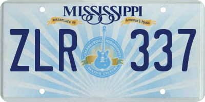 MS license plate ZLR337