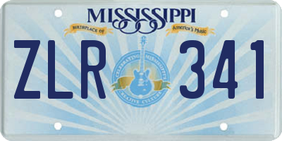 MS license plate ZLR341