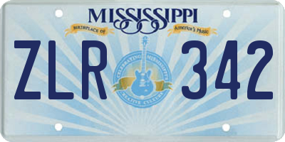 MS license plate ZLR342