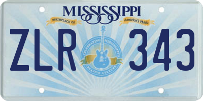 MS license plate ZLR343