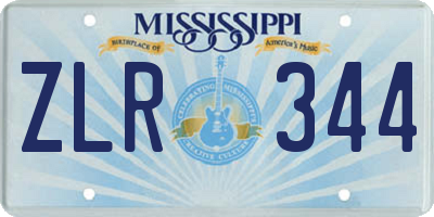 MS license plate ZLR344