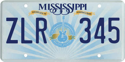 MS license plate ZLR345