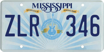 MS license plate ZLR346