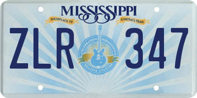 MS license plate ZLR347