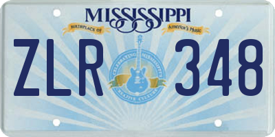 MS license plate ZLR348