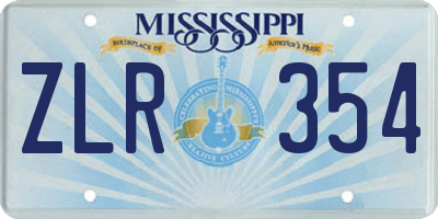 MS license plate ZLR354