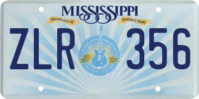 MS license plate ZLR356
