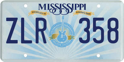 MS license plate ZLR358