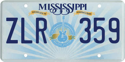 MS license plate ZLR359