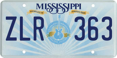 MS license plate ZLR363