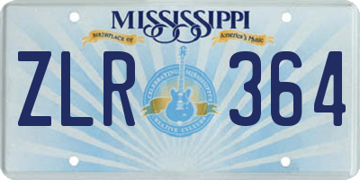 MS license plate ZLR364
