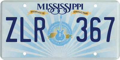 MS license plate ZLR367