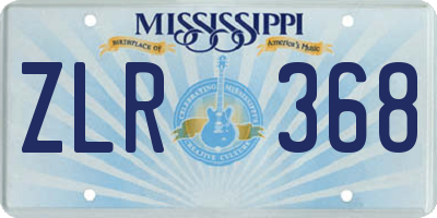 MS license plate ZLR368