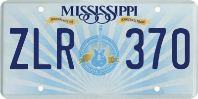 MS license plate ZLR370