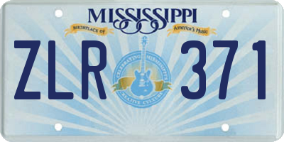 MS license plate ZLR371