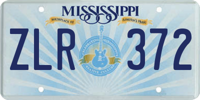 MS license plate ZLR372