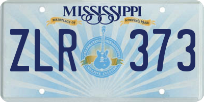 MS license plate ZLR373