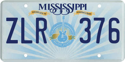 MS license plate ZLR376