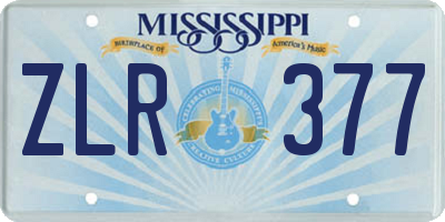 MS license plate ZLR377