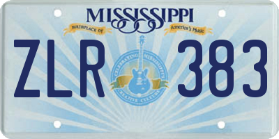 MS license plate ZLR383