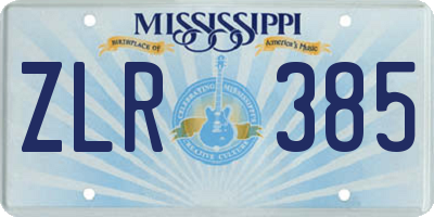 MS license plate ZLR385