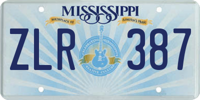 MS license plate ZLR387