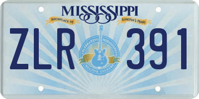 MS license plate ZLR391