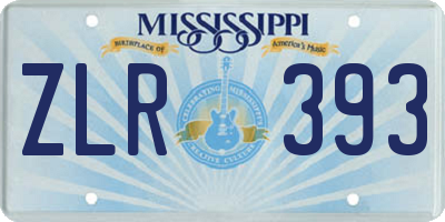 MS license plate ZLR393