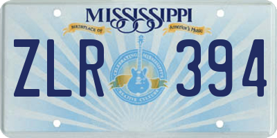 MS license plate ZLR394