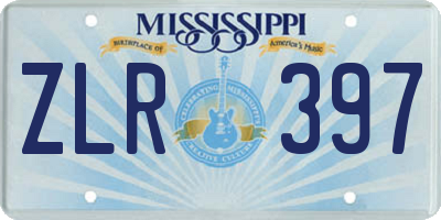 MS license plate ZLR397