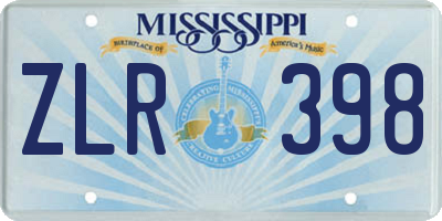 MS license plate ZLR398