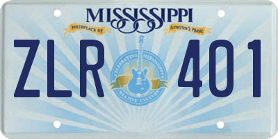 MS license plate ZLR401