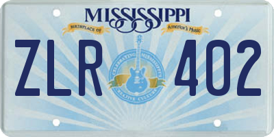 MS license plate ZLR402