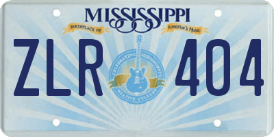 MS license plate ZLR404