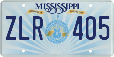 MS license plate ZLR405