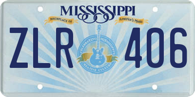 MS license plate ZLR406